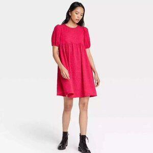 Who What Wear - Rose Red/Pink Babydoll Dress *New with Tags* - Size Medium